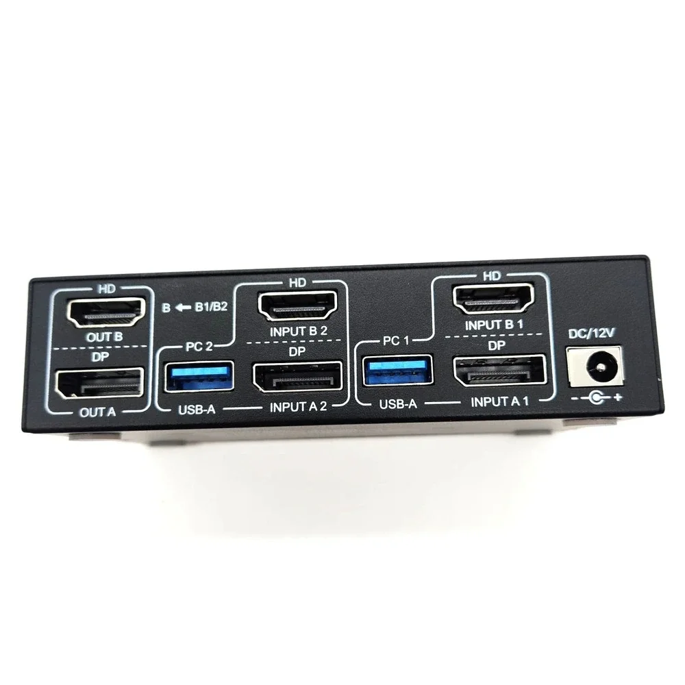 ANGEET KVM Switch 2 Monitors 2 Computers HDMI DisplayPort 4K‎ 144Hz USB 3.0